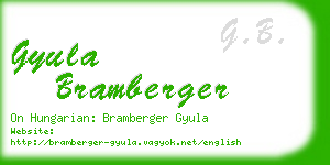 gyula bramberger business card